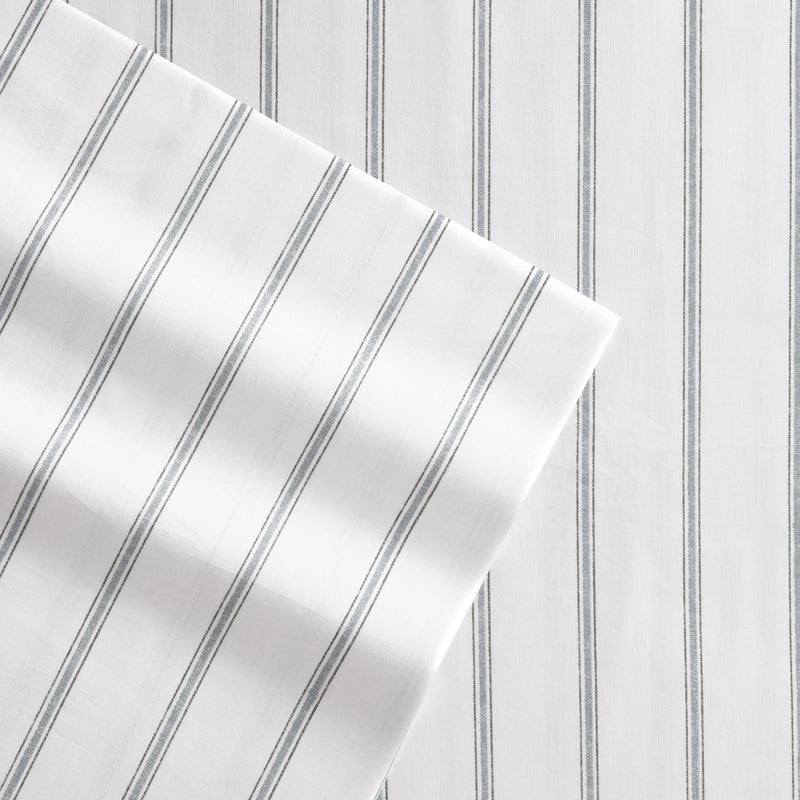 Stone Cottage - Full Sheets, Cotton Percale Bedding Set, Crisp & Cool Ideal Bedding Set (Trenton Stripe Green, Full) - Image 3